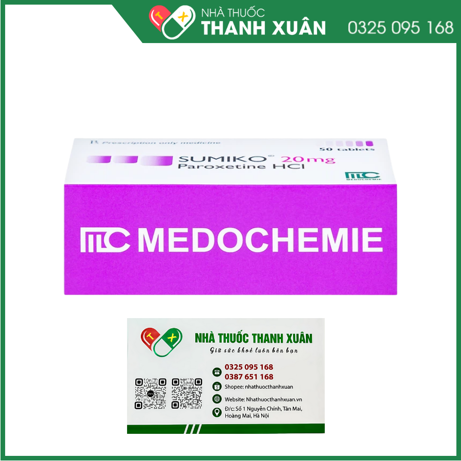 Sumiko 20mg điều trị bệnh trầm cảm nặng và rối loạn lo âu